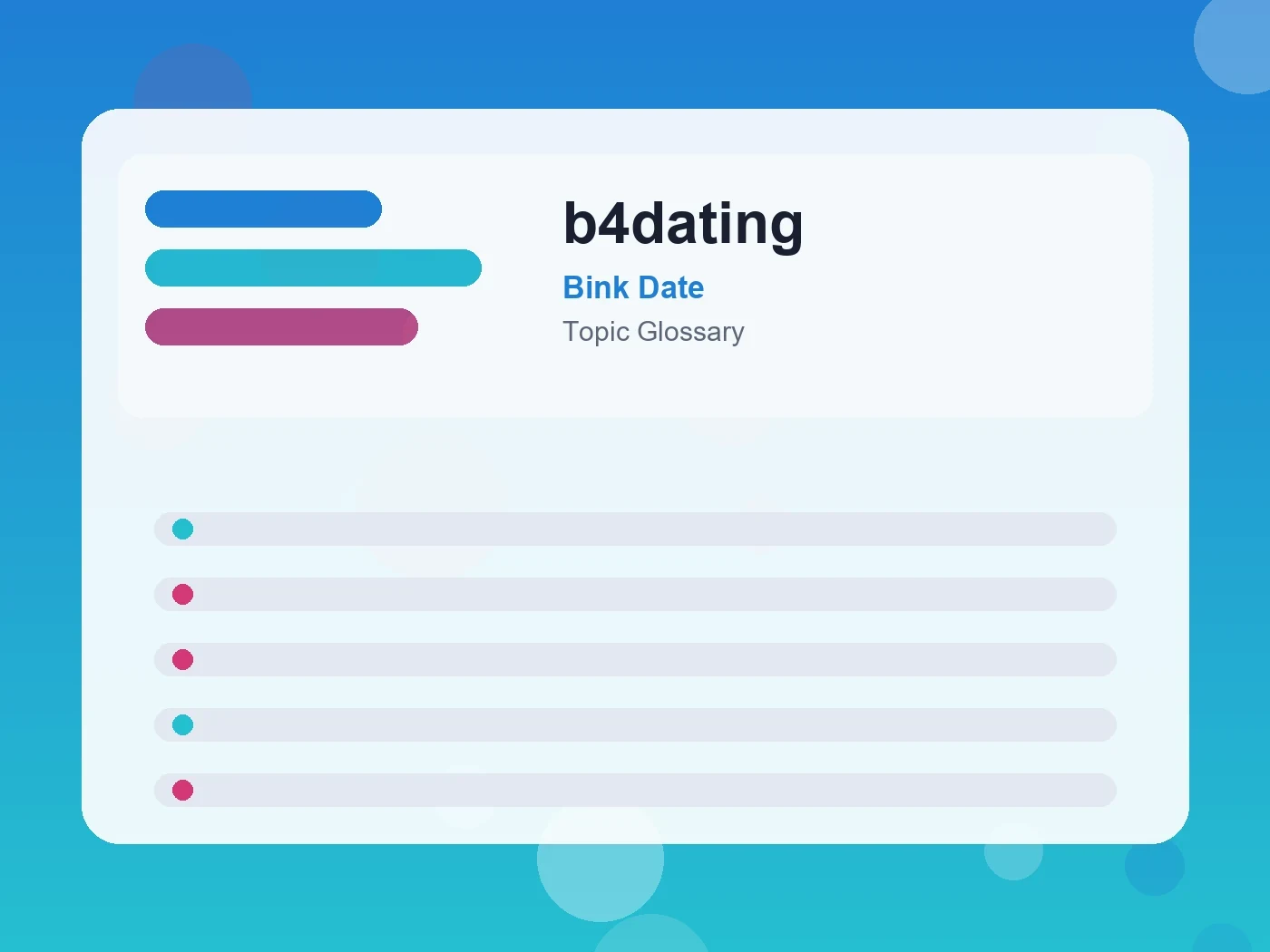 Bink Date b4dating guide visual
